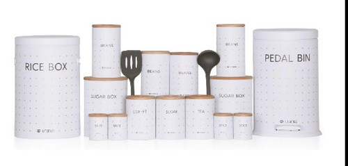 سرویس اورانوس ۱۷ پارچه طرح رین فال سفید در چوبی