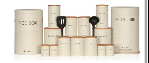 سرویس اورانوس ۱۷ پارچه طرح رین فال کرم در چوبی